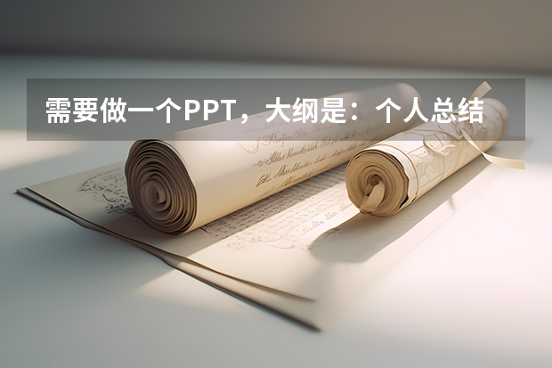 需要做一个PPT，大纲是：个人总结，后期规划，工作目标。怎么做？